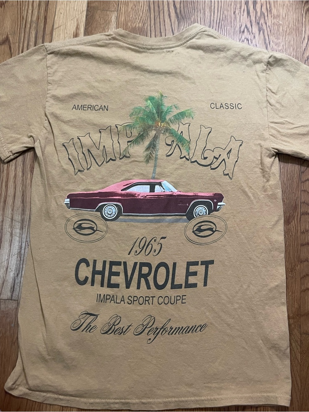 Chemistry 1965 Chevrolet Impala Tee in Tan with Maroon Car